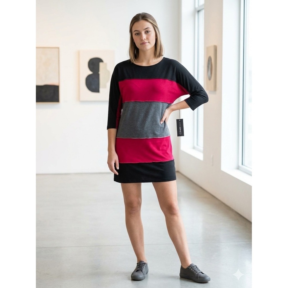 Coco Bianco Tunic/Dress Size M 3/4 Sleeves.  NWT Casual.  25" PTP,33" Long. ...‎